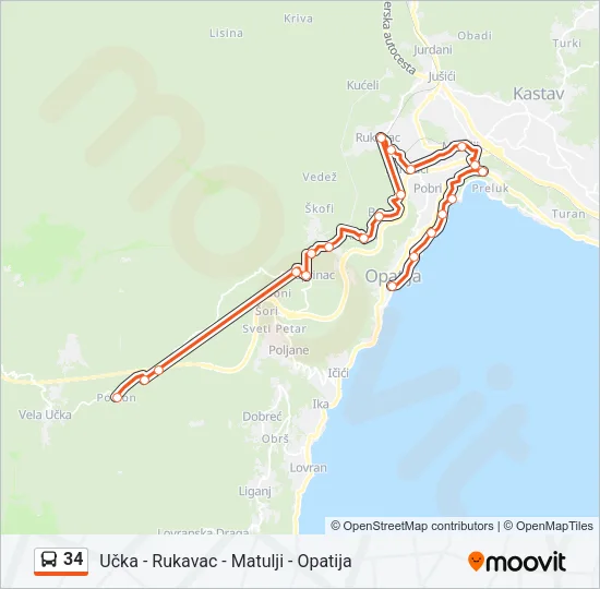 34 Bus Line Map