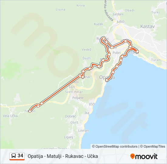 34 Bus Line Map