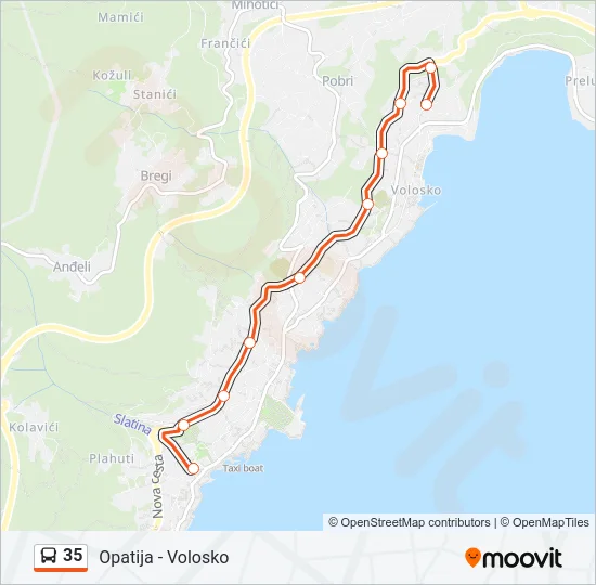 35 Bus Line Map