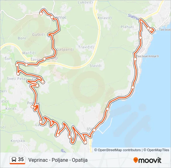 35 Bus Line Map