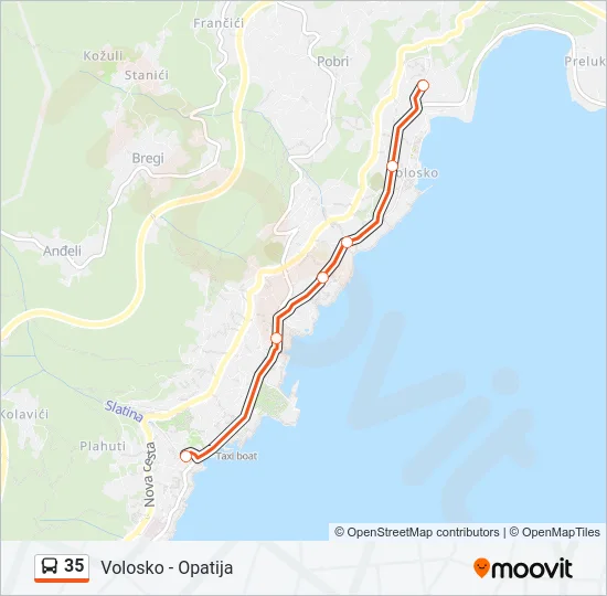 35 Bus Line Map