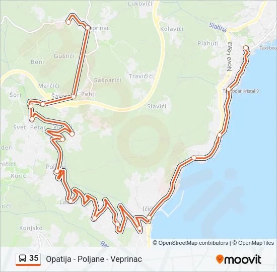 35 Bus Line Map