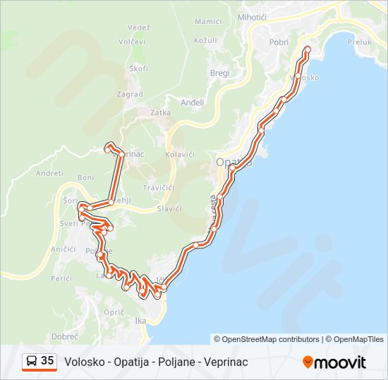 35 Bus Line Map