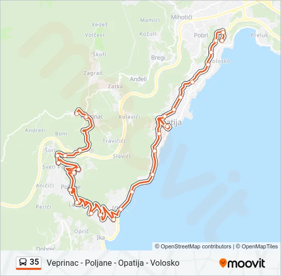 35 Bus Line Map