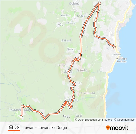 36 Bus Line Map