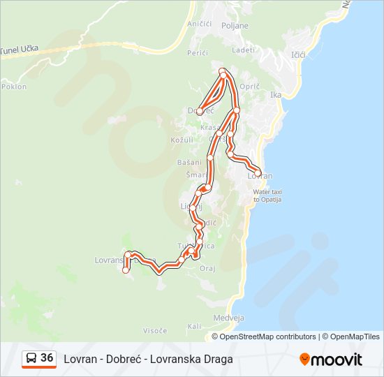 36 Bus Line Map