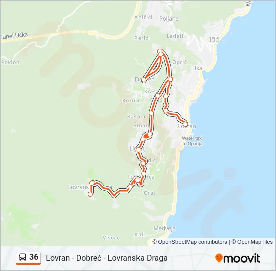 36 Bus Line Map