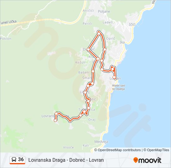 36 Bus Line Map