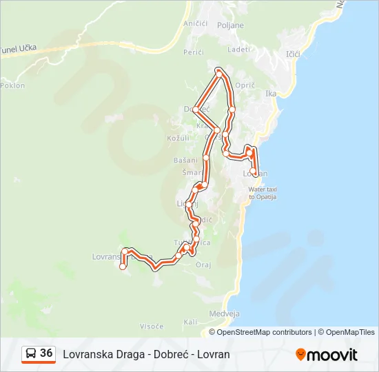 36 Bus Line Map