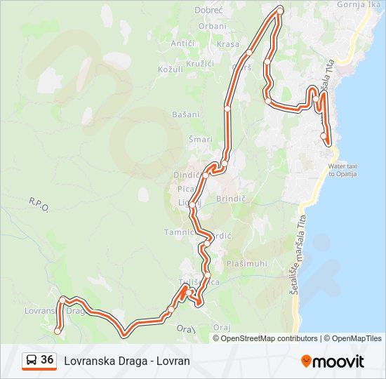 36 Bus Line Map