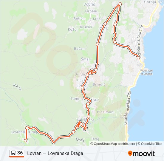 36 Bus Line Map