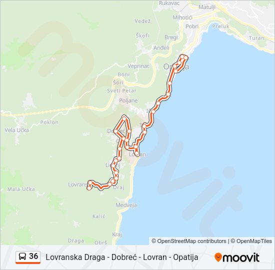 36 Bus Line Map