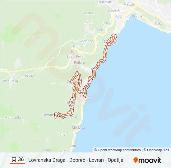 36 Bus Line Map