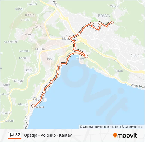 37 Bus Line Map