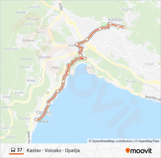 37 Bus Line Map