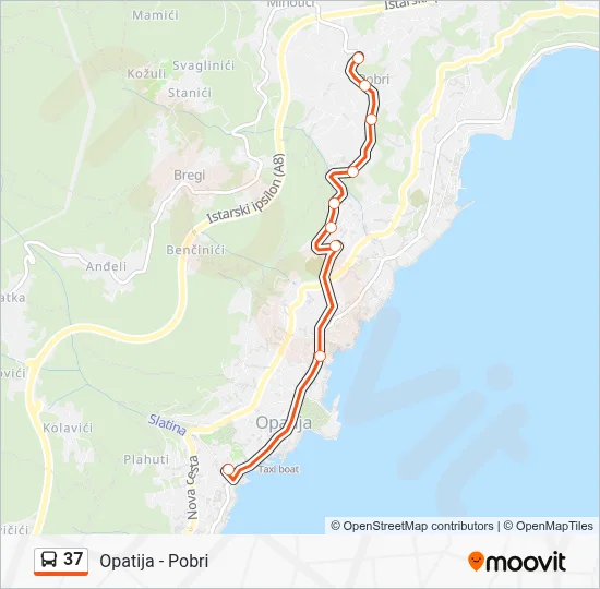 37 Bus Line Map