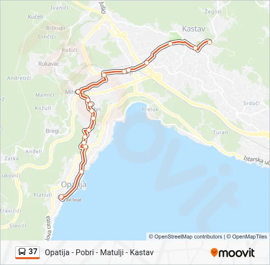 37 Bus Line Map