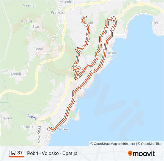 37 autobus karta linije