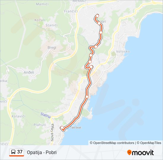 37 Bus Line Map