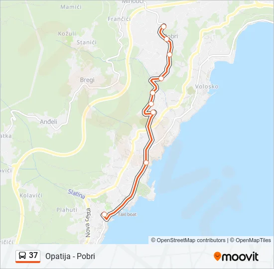 37 Bus Line Map