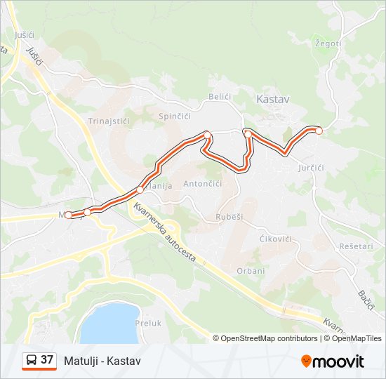 37 Bus Line Map