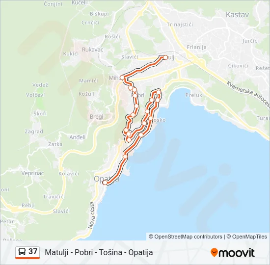 37 Bus Line Map