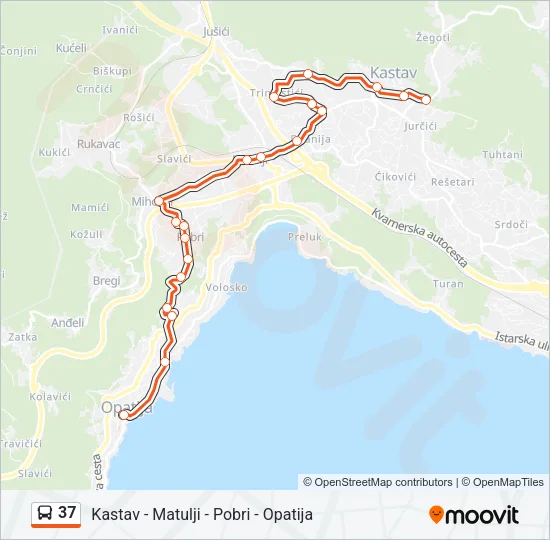 37 Bus Line Map