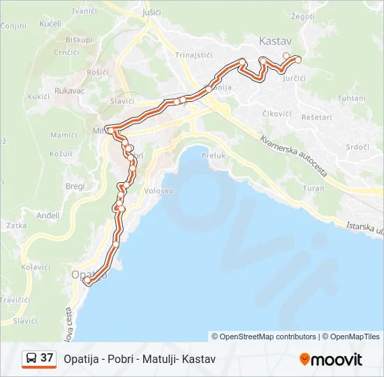 37 Bus Line Map