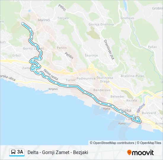 3A Bus Line Map