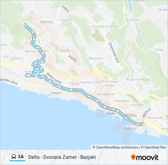 3A autobus karta linije