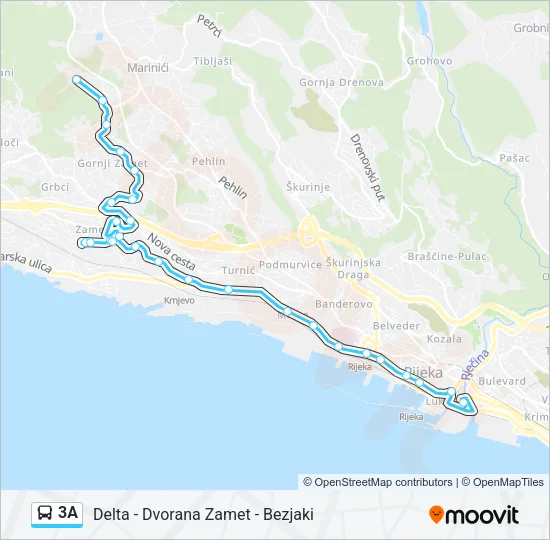 3A Bus Line Map