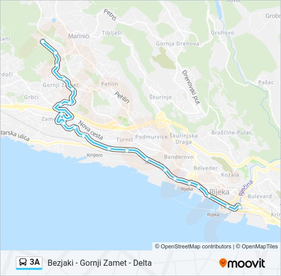 3A autobus karta linije