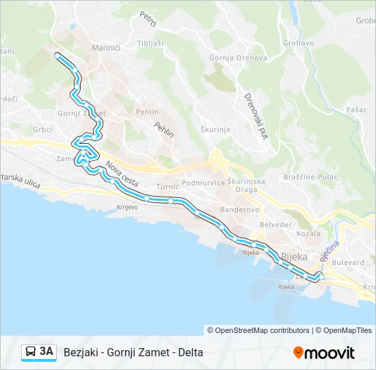 3A Bus Line Map