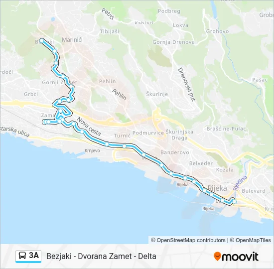 3A Bus Line Map