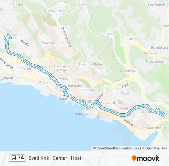 7A Bus Line Map