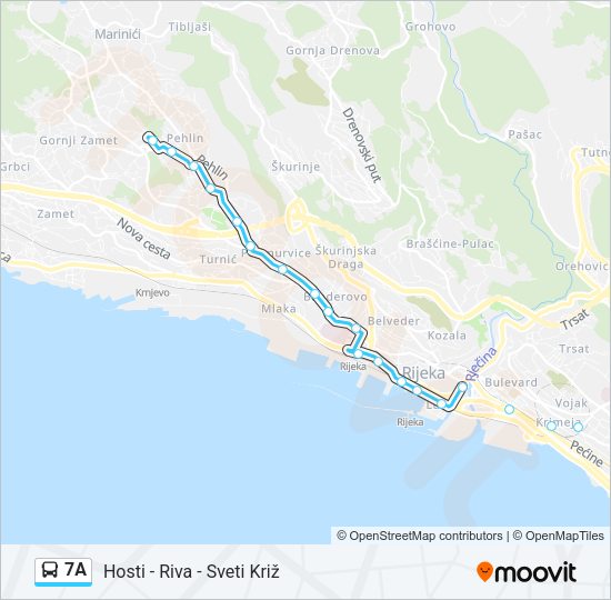 7A Bus Line Map