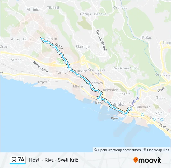 7A Bus Line Map