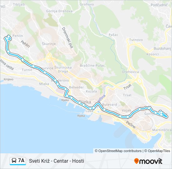 7A Bus Line Map