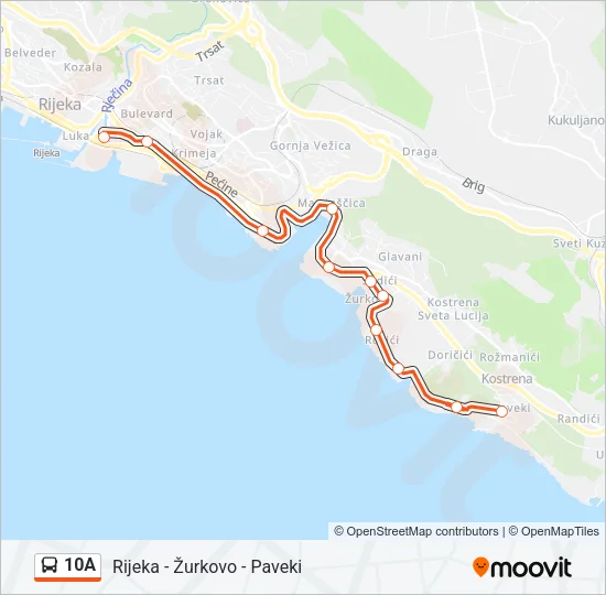 10A Bus Line Map