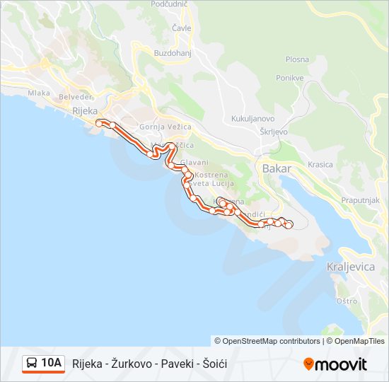 10A Bus Line Map