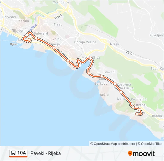 10A Bus Line Map