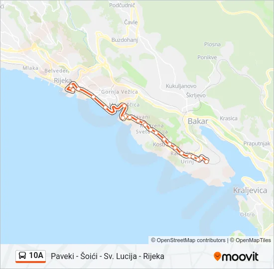 10A Bus Line Map