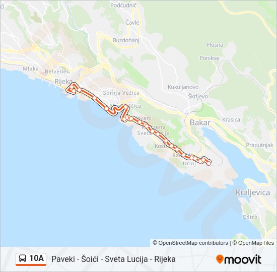 10A Bus Line Map