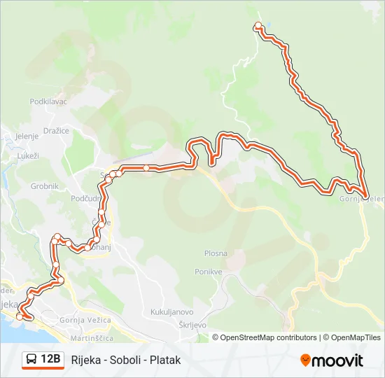 12B Bus Line Map