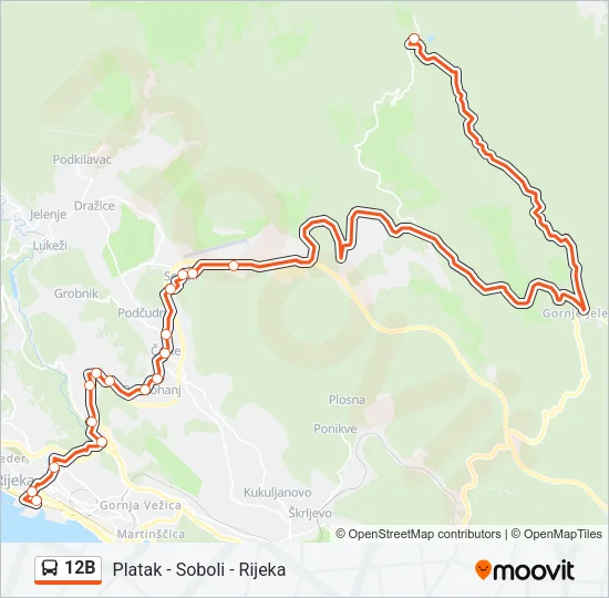 12B Bus Line Map