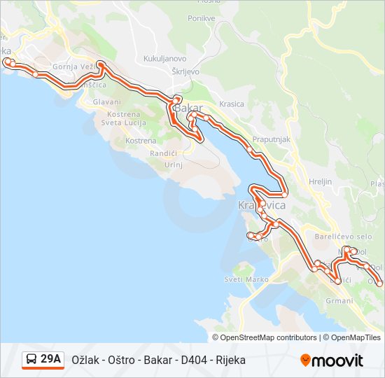 29A Bus Line Map