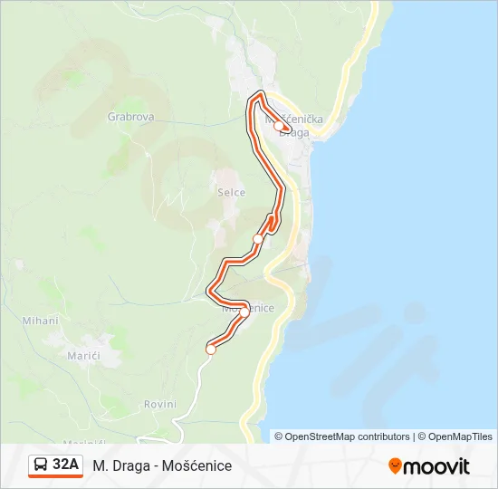 32A Bus Line Map