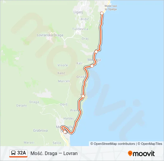 32A Bus Line Map