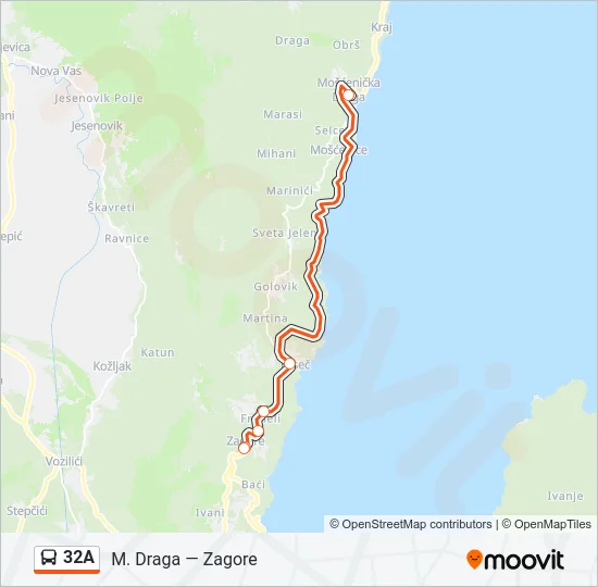 32A Bus Line Map