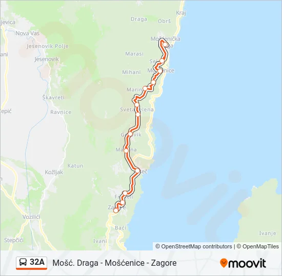 32A Bus Line Map